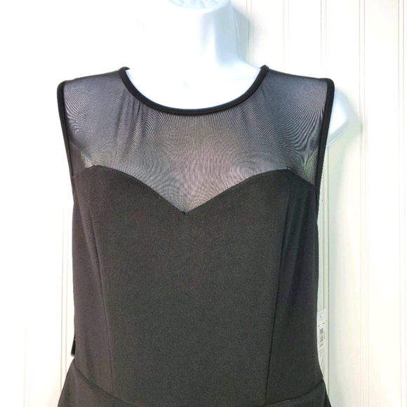 Bisou Bisou Black Mesh Pleated Peplum Dress - Picture 2 of 6